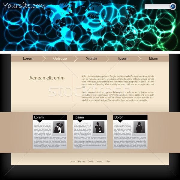 Website template design with plasma header Stock photo © vipervxw