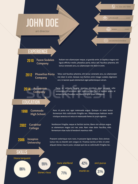 Modern cv şablon karanlık mavi Stok fotoğraf © vipervxw