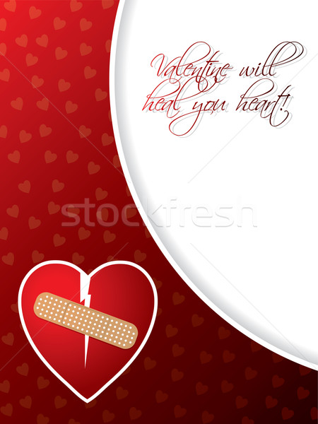 Valentine greeting card with broken heart Stock photo © vipervxw