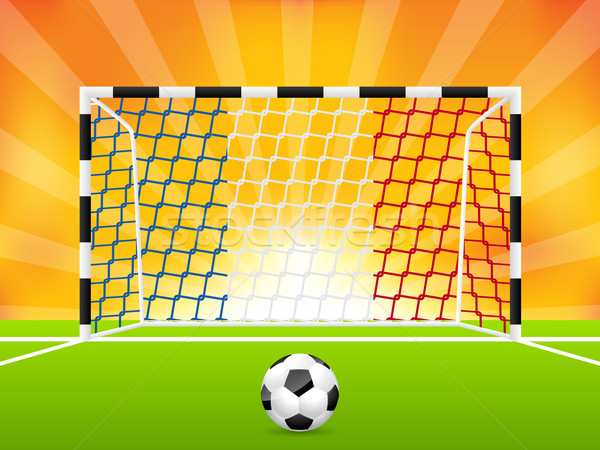 Soccer background with french flag net Stock photo © vipervxw