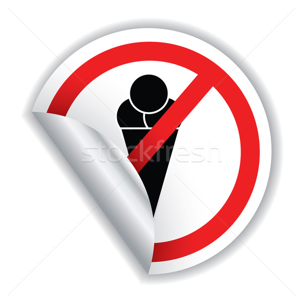 Eten icecream niet toegestaan teken sticker Stockfoto © vipervxw