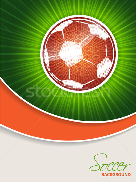 Abstract soccer brochure with orange ball Stock photo © vipervxw