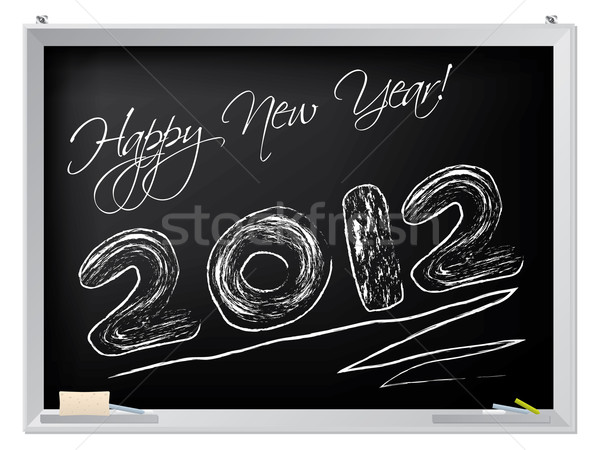 Happy new year on blackboard Stock photo © vipervxw