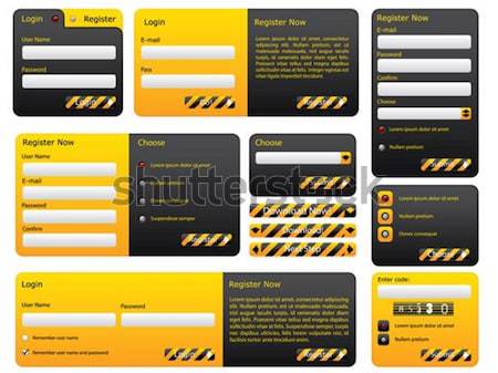 Warning and hazard website form set Stock photo © vipervxw