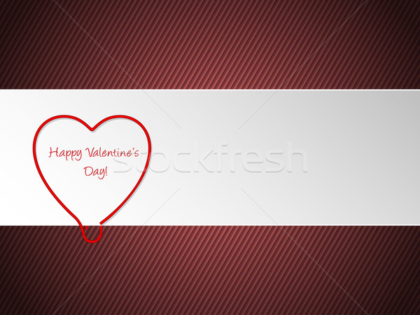 Valentin nap üdvözlet szív alakú gemkapocs üdvözlőlap Stock fotó © vipervxw