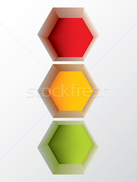Abstract hexagon shaped traffic light design Stock photo © vipervxw