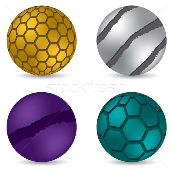3D mat knop ingesteld vier kleur Stockfoto © vipervxw