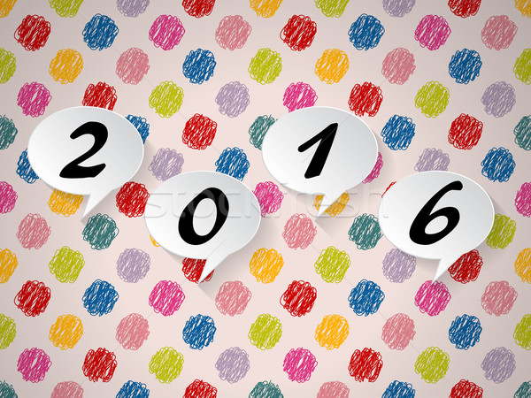 Colorful background with speech bubbles and 2016 text Stock photo © vipervxw