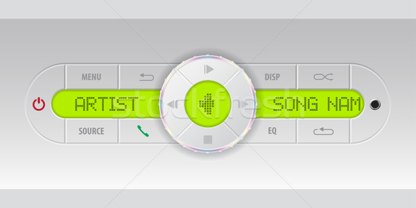 Samochodu audio tablica rozdzielcza zielone LCD Widok Zdjęcia stock © vipervxw