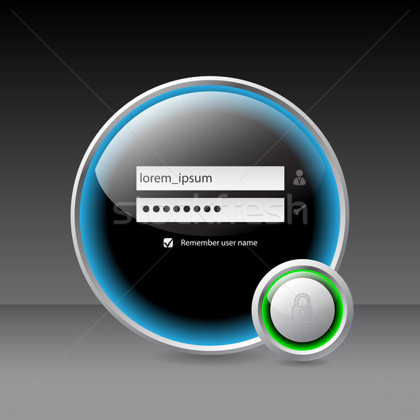 Glossy login screen Stock photo © vipervxw