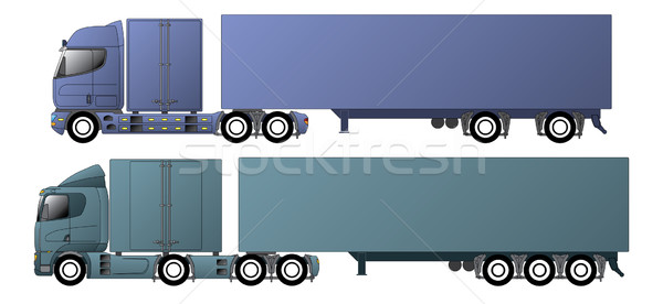 Kereskedelmi járművek autó teherautó doboz kék Stock fotó © vipervxw