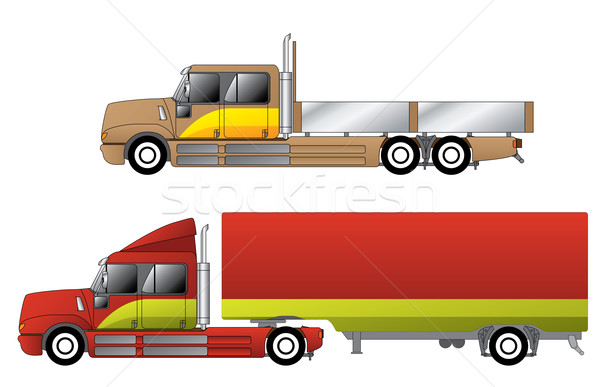 Camions doubler voiture vert [[stock_photo]] © vipervxw