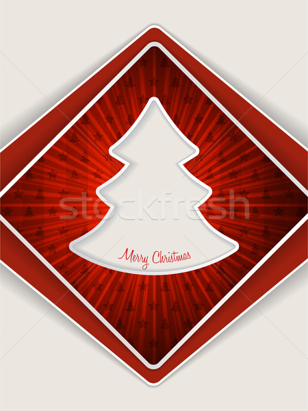 Red christmas greeting with bursting christmas tree Stock photo © vipervxw