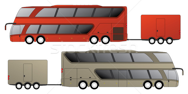 Double decker bus with attached trailer  Stock photo © vipervxw
