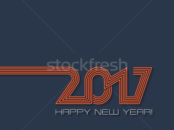 Happy new year 2017  background in blue and orange Stock photo © vipervxw
