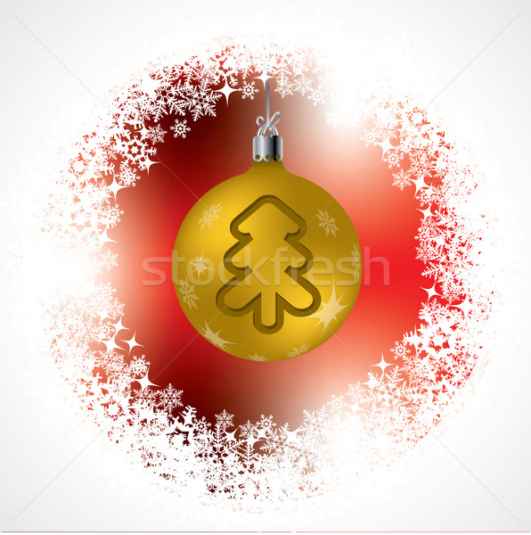 Stok fotoğraf: Noel · ağacı · biçim · altın · dekorasyon · kırmızı · ağaç