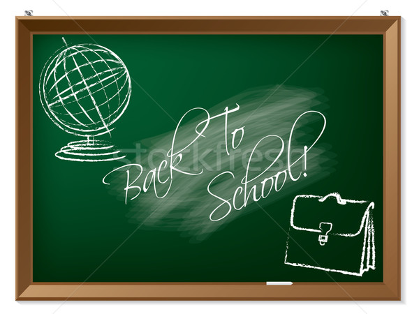 Stock photo: Back to school drawing on chalkboard