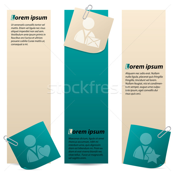 Banners with social network theme notepapers  Stock photo © vipervxw