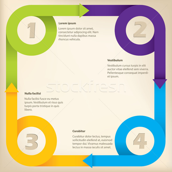 Stock photo: Curling arrow ribbons infographic design