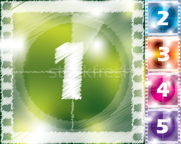 Scribbled countdown design from 5 to 1  Stock photo © vipervxw