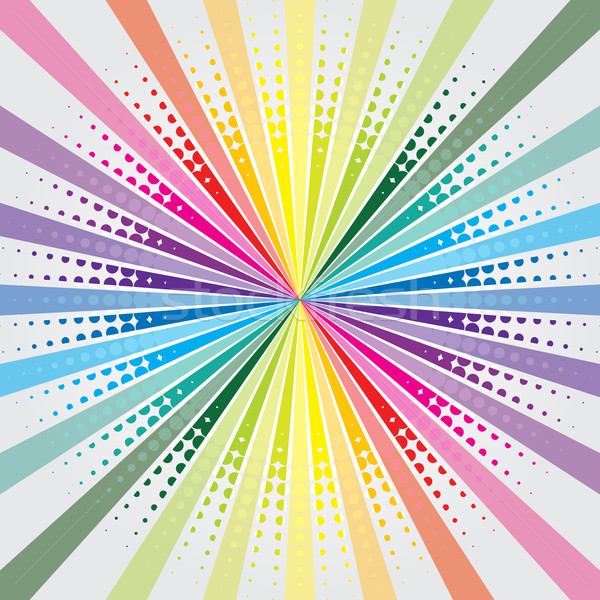 Rainbow burst with halftone  Stock photo © vipervxw