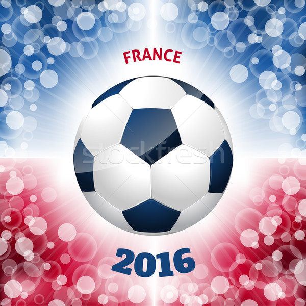 Soccer ball poster with french flag like background  Stock photo © vipervxw