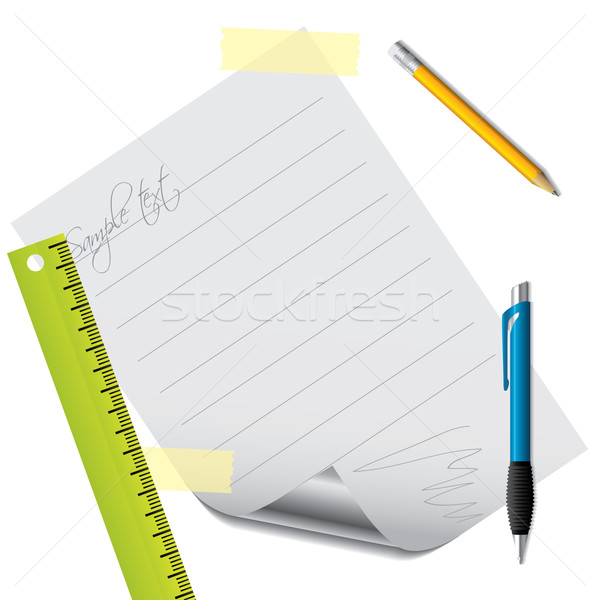 Text on lined paper with accessories Stock photo © vipervxw