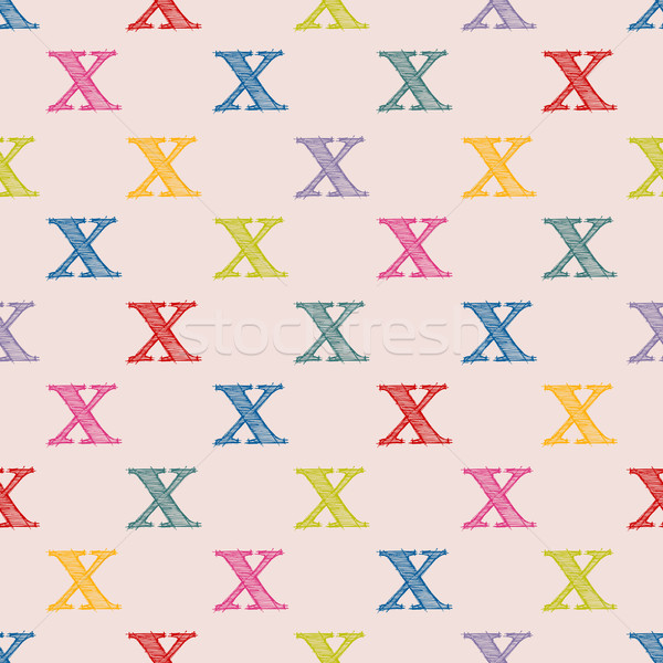 Scribbled X letter pattern design Stock photo © vipervxw