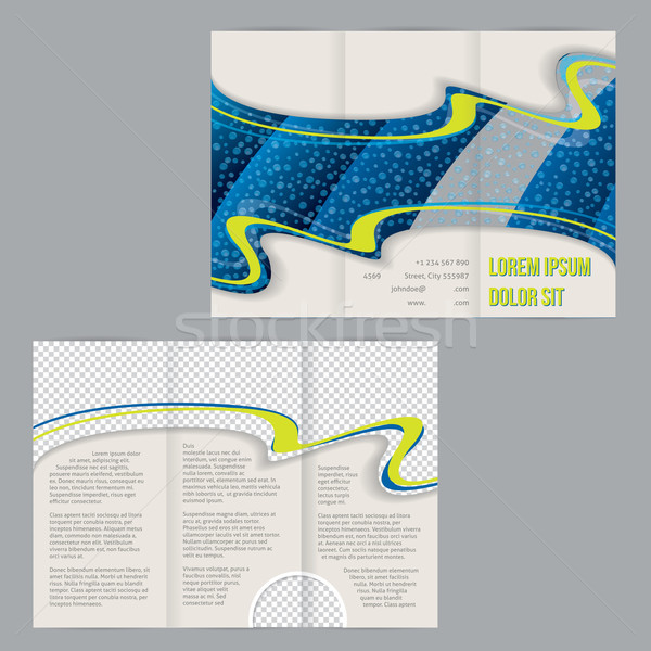 Tri-fold flyer brochure template with waterdrop image Stock photo © vipervxw