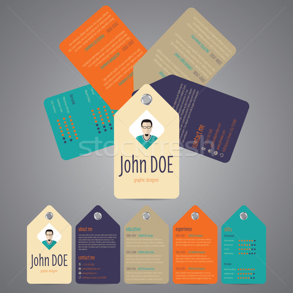 Stock photo: Multiple tags cv resume template