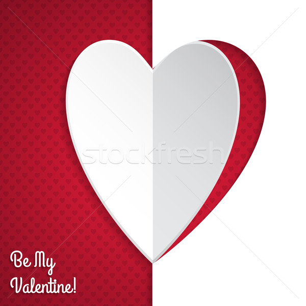 Valentine greeting card with heart paper peel Stock photo © vipervxw