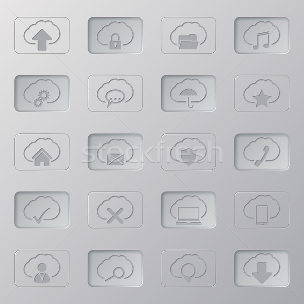 Active/inactive cloud  button set Stock photo © vipervxw