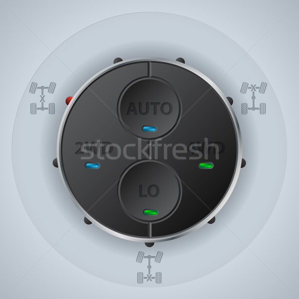 Stock photo: Off road differential control with function LEDs