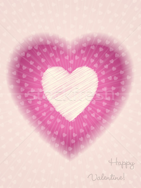 Cool valentine day greeting with bursting heart Stock photo © vipervxw