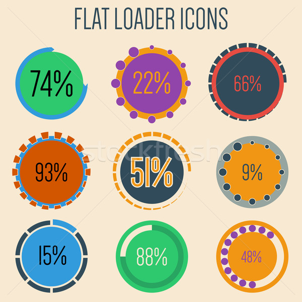 Flat loader icons Stock photo © vipervxw