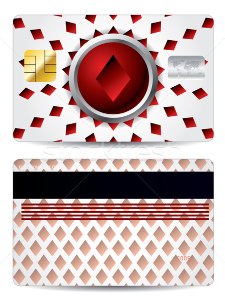 ポーカー ダイヤモンド クレジットカード デザイン 赤 白 ストックフォト © vipervxw