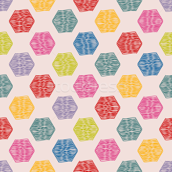 Scribbled hexagon color pattern Stock photo © vipervxw