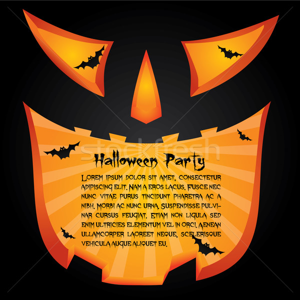Halloween partij kaart oneven grijns Stockfoto © vipervxw