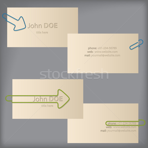 Creative business cards with arrow binder clips Stock photo © vipervxw