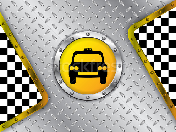 Taxi company advertising with metallic badge Stock photo © vipervxw