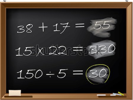 Blackboard with math excercises Stock photo © vipervxw