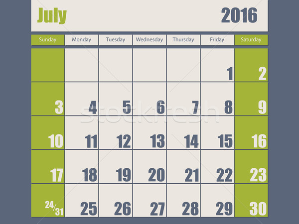 Blue green colored 2016 january calendar Stock photo © vipervxw