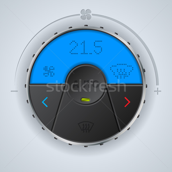 Air condition gauge with blue lcd and three buttons Stock photo © vipervxw