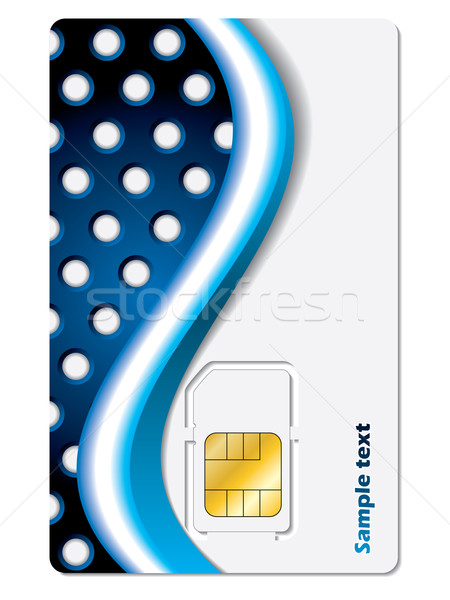 Blue dots and wave sim card design  Stock photo © vipervxw