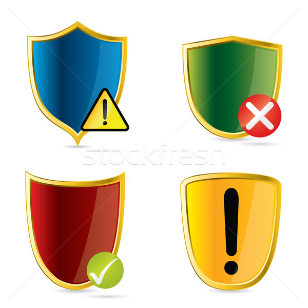 Seguridad iconos metal signo verde Foto stock © vipervxw