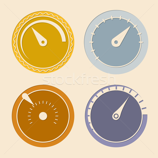 Cool flat download speedometers  Stock photo © vipervxw