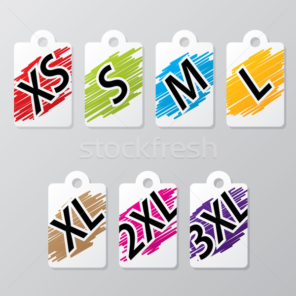 Labels for shops showing cloth sizes Stock photo © vipervxw
