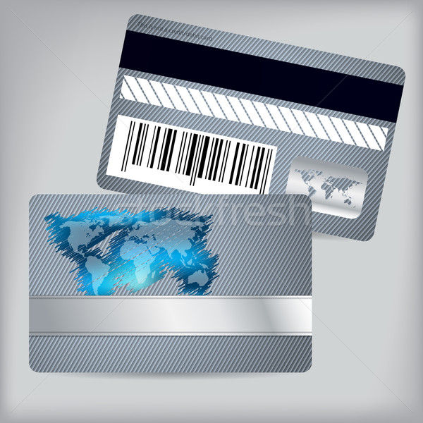 Loyalty card with scribbled map and striped background Stock photo © vipervxw