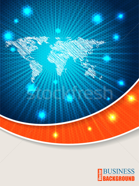 Bursting map brochure with orange wave Stock photo © vipervxw