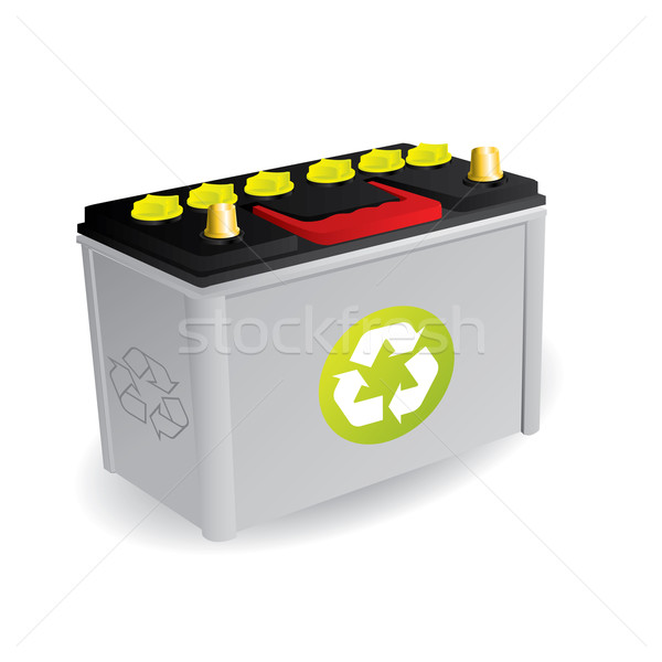 Wiederverwertbar Auto Batterie Zeichen grünen isoliert Stock foto © vipervxw